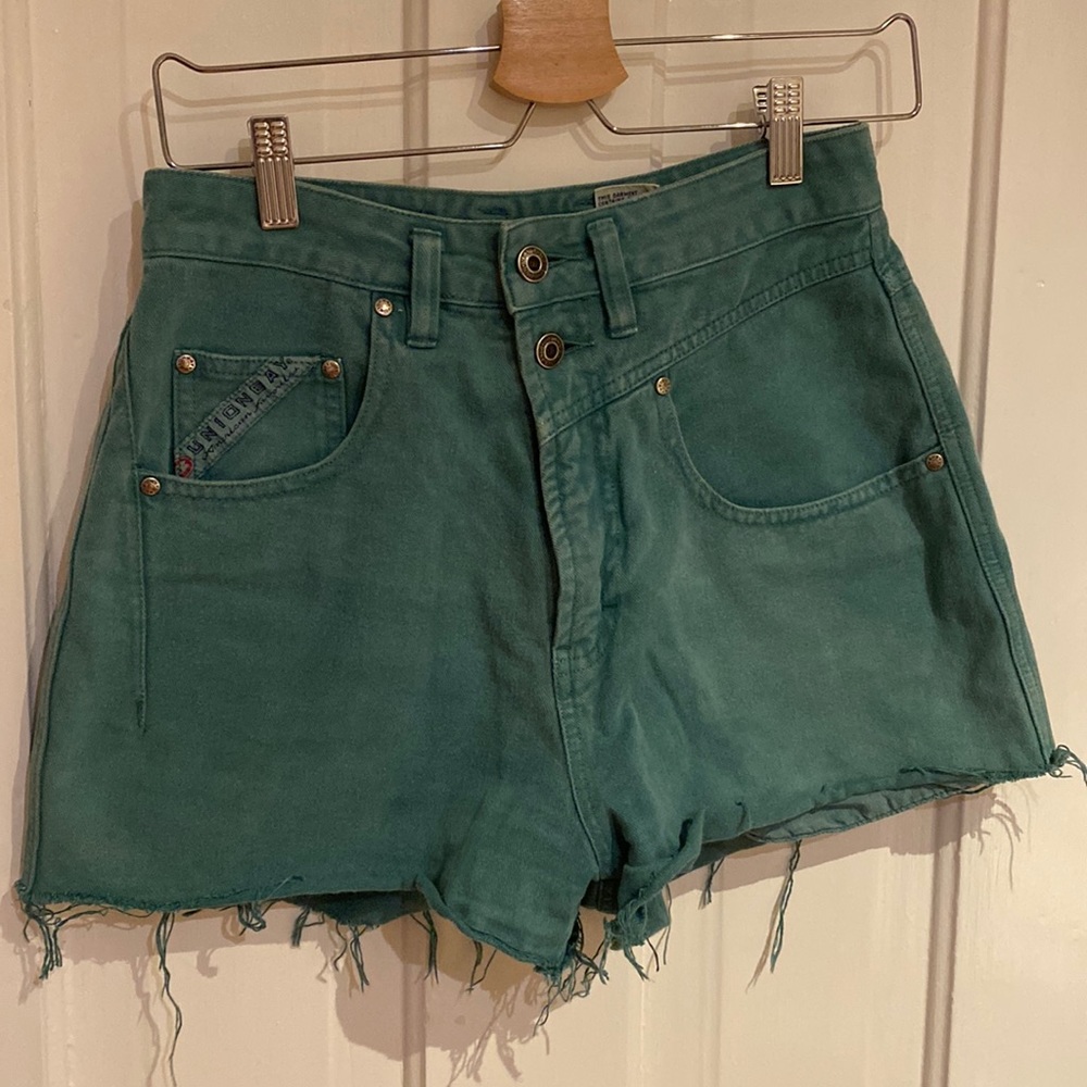 Teal Union Bay High Waisted Cut Off Shorts